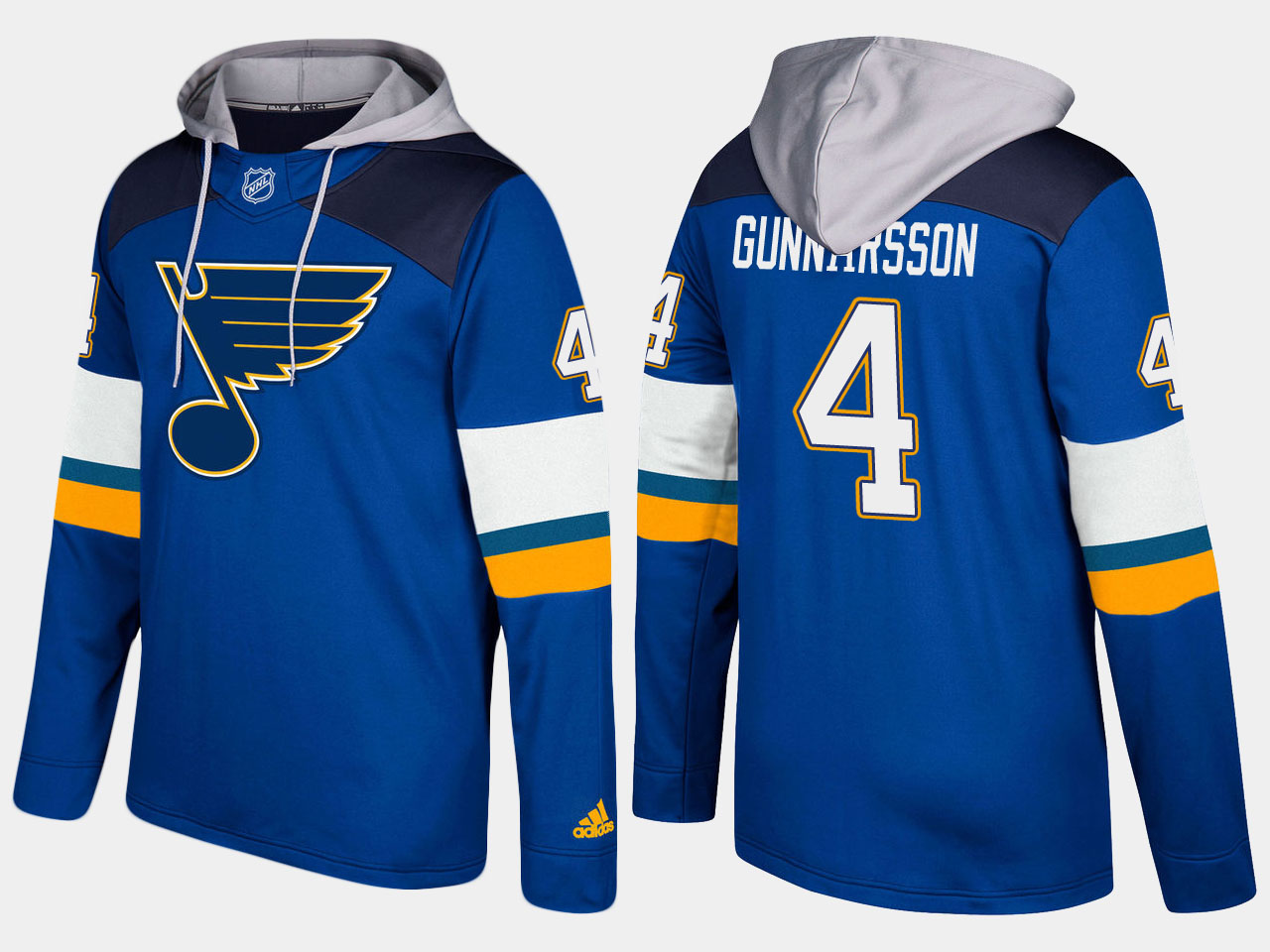 Men NHL St.Louis blues #4 carl gunnarsson blue hoodie->st.louis blues->NHL Jersey